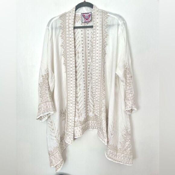 Johnny Was Jacket Womens Cami Embroidered Linen Kimono Size XXL - Picture 1 of 8